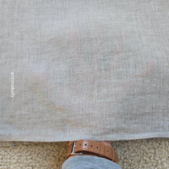 Bella Notte Hemmed Linen Scarf Tan - Picture 6 of 10